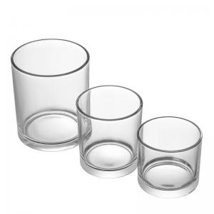 Regular Cylinder Clear Glass Candle Jars In Stocks