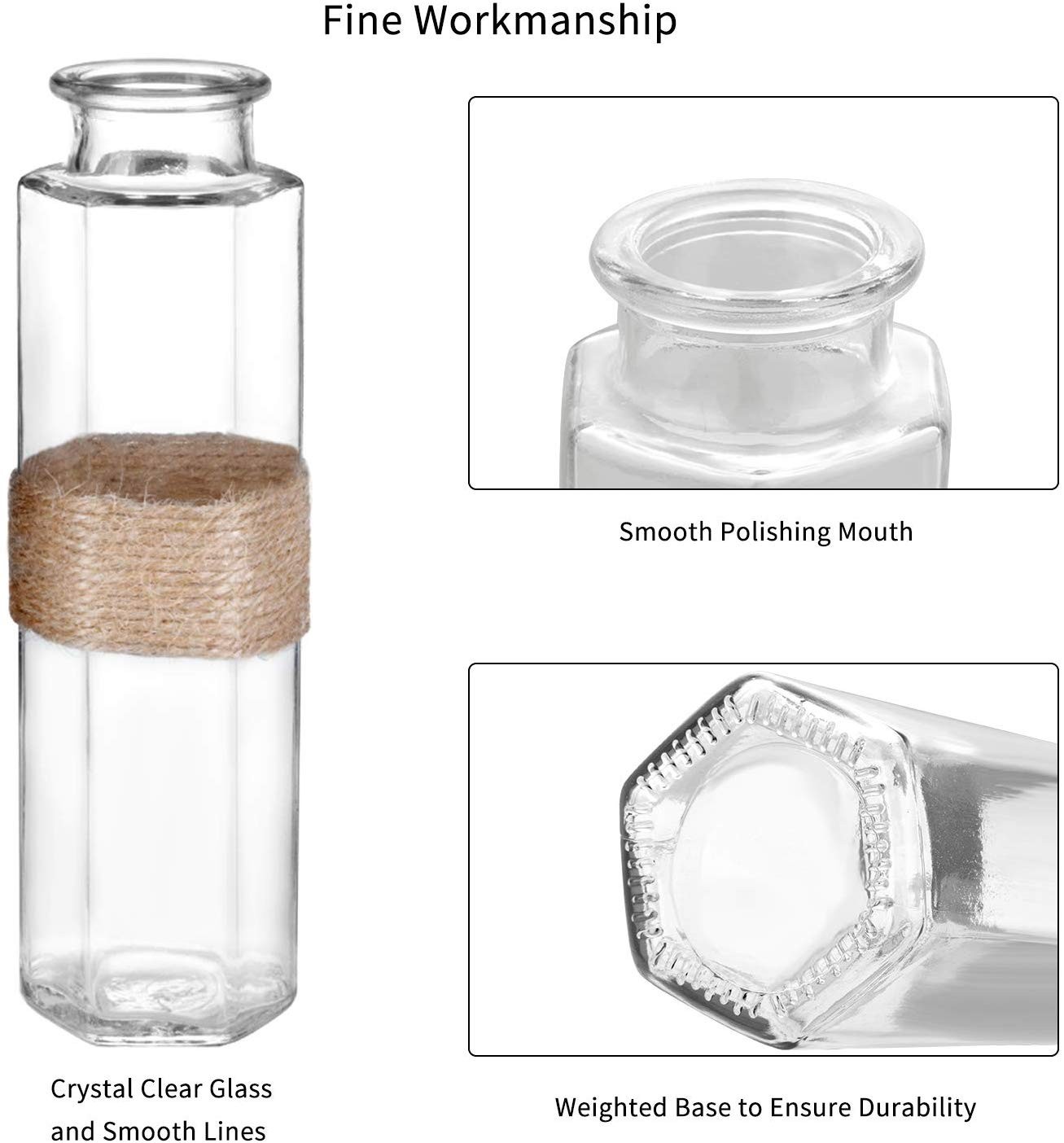 Transparent Glass Vase Small Glass Vases for Centerpieces